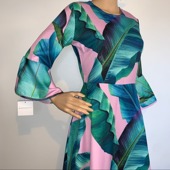 Goodnight Macaroon Trinity Palm Tree Print Dress - Picture 4 of 7